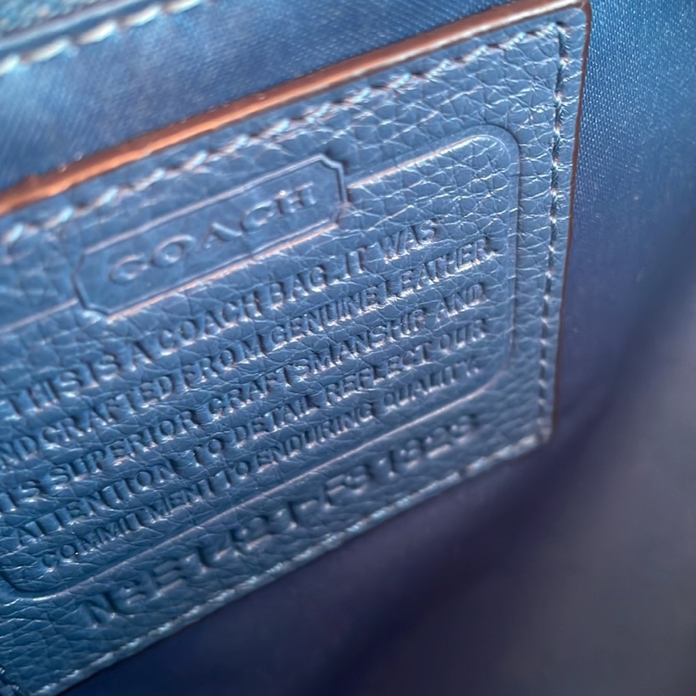 Large Cobalt Blue Coach Bag - Picture 3 of 4